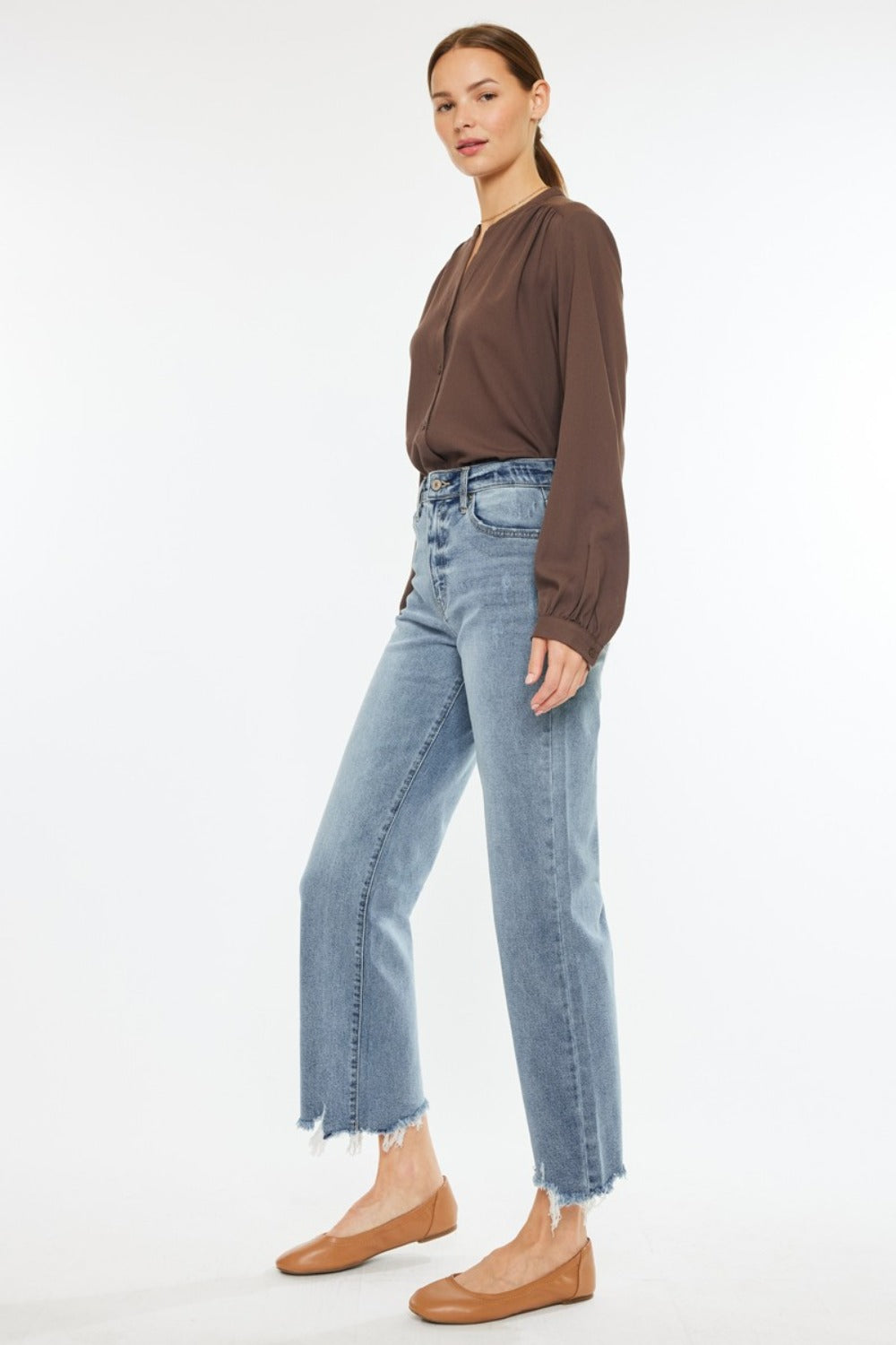 Kancan High Rise Slim Wide Leg Jeans