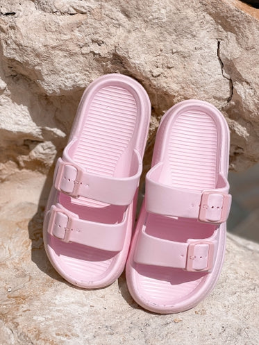 Comfy Buckle Foam Slides