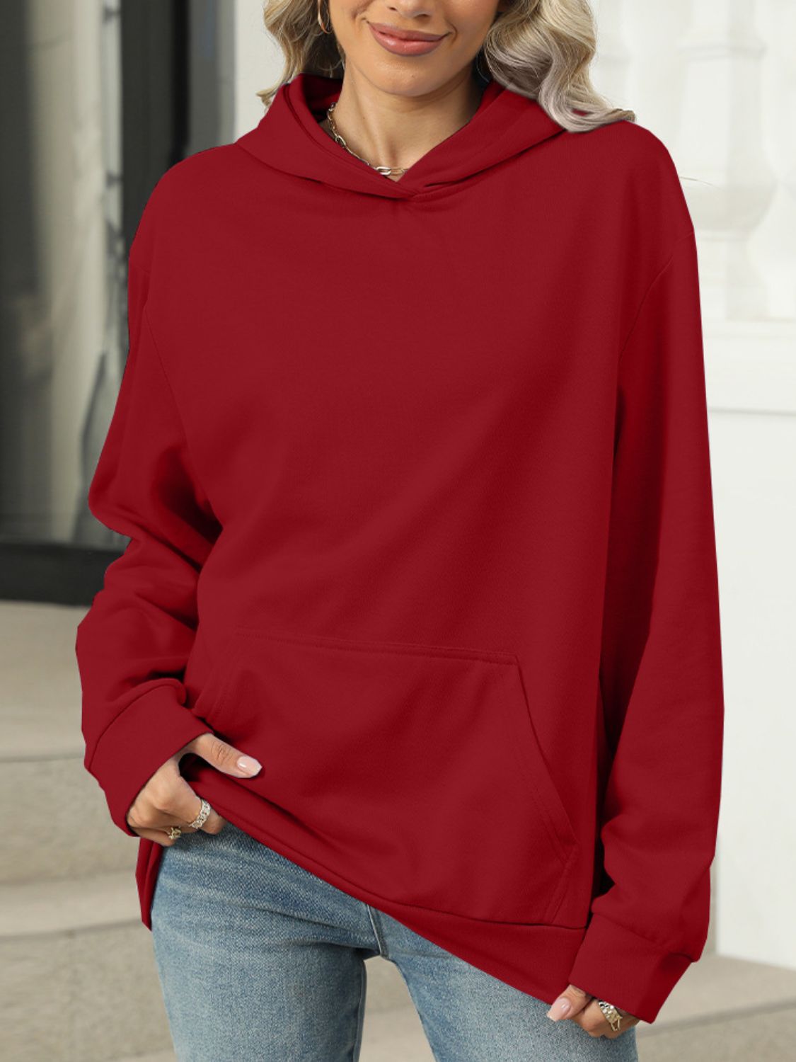 Pocketed Long Sleeve Hoodie