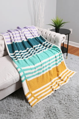 Multicolored Stripe Throw Blanket