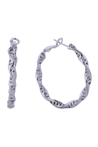 14K Twisted Dna Hoop Earrings