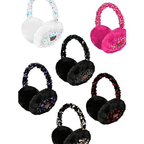 C.C Faux Fur Sequin Earmuffs