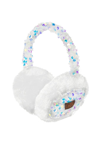 C.C Faux Fur Sequin Earmuffs