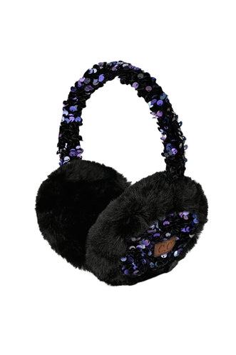 C.C Faux Fur Sequin Earmuffs