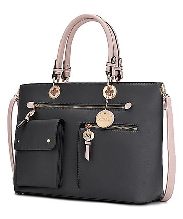 MKF Collection by Mia K. | Charcoal Two-Tone Julia Satchel