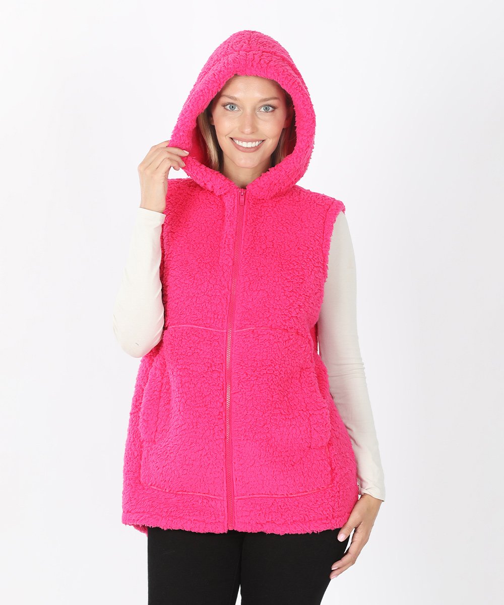 Hot Pink Sherpa Vest