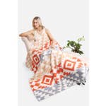 Luxury Soft Aztec Print Throw Blanket-Orange\Camel