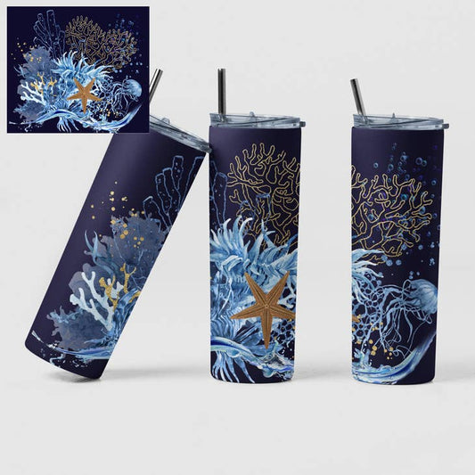 Navy Nautical Tumbler