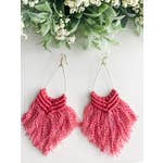 Boho Macrame Earrings "Red"