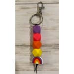 Silicone Bead Rainbow Keychain