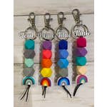 Silicone Bead Rainbow Keychain