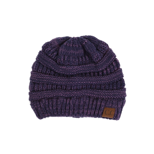 C.C Two Tone Color Knit Beanie