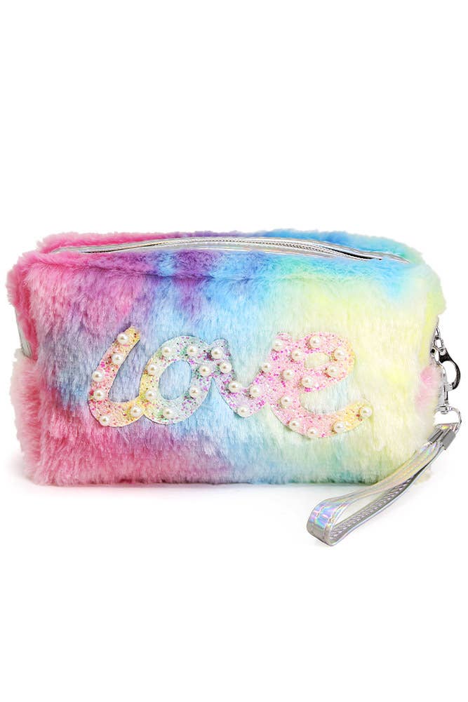 Soft Faux Fur Love Letter Pouch