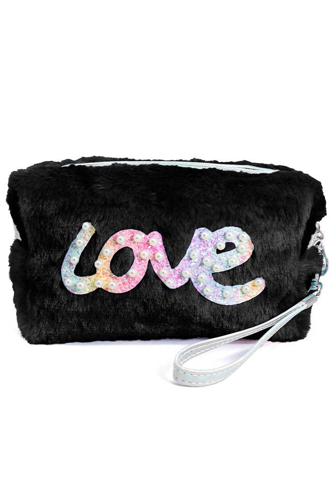 Soft Faux Fur Love Letter Pouch