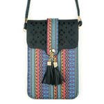 Aztec Crossbody Cellphone Case-Black