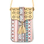 Aztec Crossbody Cellphone Case-Ivory