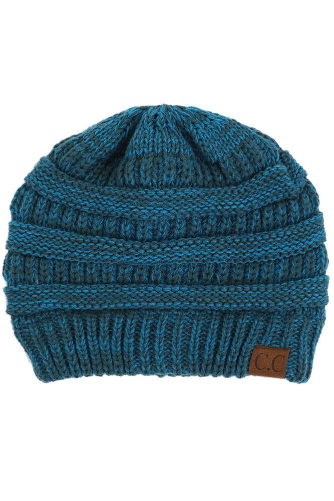 C.C Two Tone Color Knit Beanie