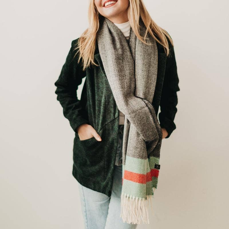 Kennedy Red/Green Stripe Scarf