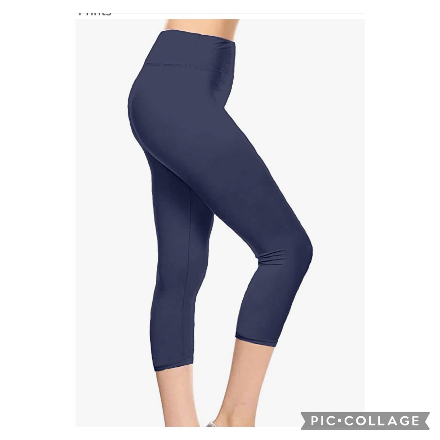 Plus Size Yoga Waist Capri - Navy