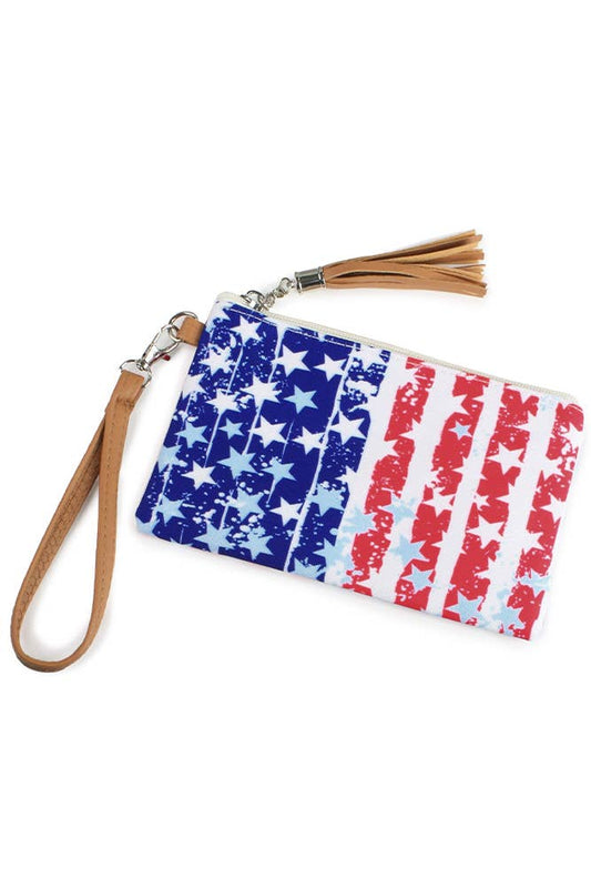 American Flag Wallet with Wristlet