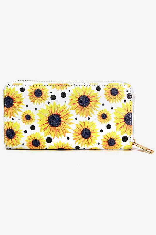 Sunflower Long Wallet-

White