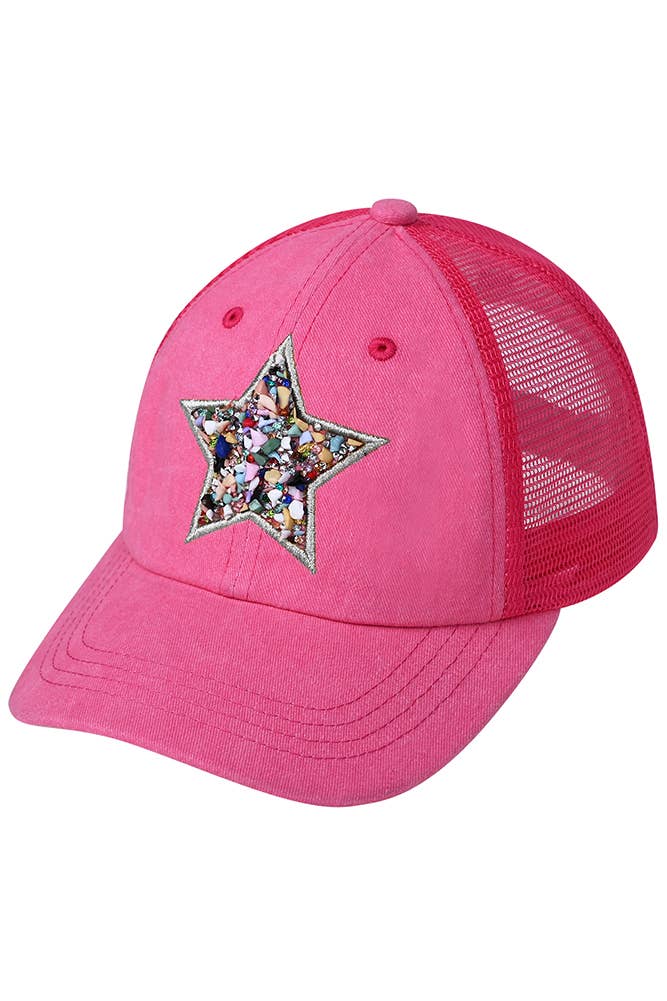 C.C Star Stone Embellishment Baseball Cap