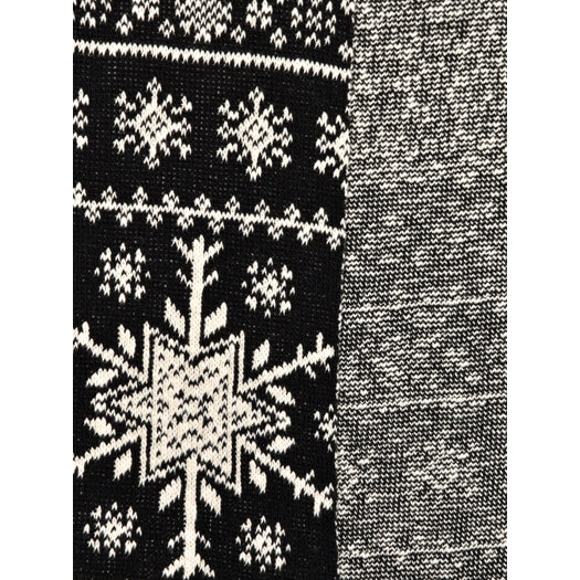 Women's Recycled Cotton Sweater Knit Scarf -Snowflake Black