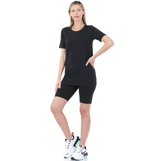 TOP & BIKE SHORTS SET - Black