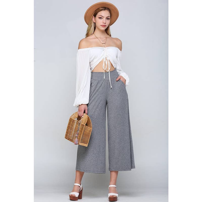 GAUCHO PANTS - Heather Grey Plus Size