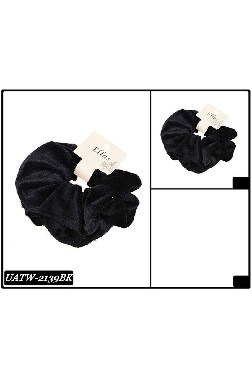 2 Pack Black Velvet Scrunchies