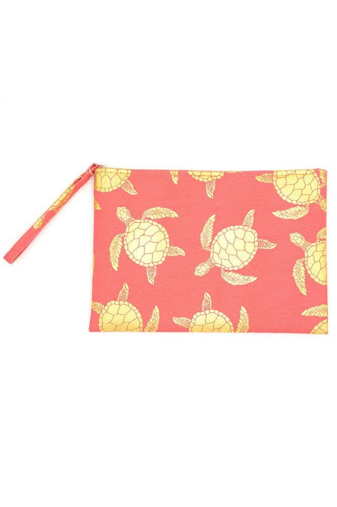 Gold Foil Turtle Pattern Pouch