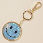 Smiley Face with Star Glitter Keychain