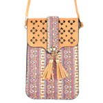 Aztec Crossbody Cellphone Case-Beige