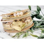 Magnetic Clasp Layered Stacked Bracelet Gold Heart