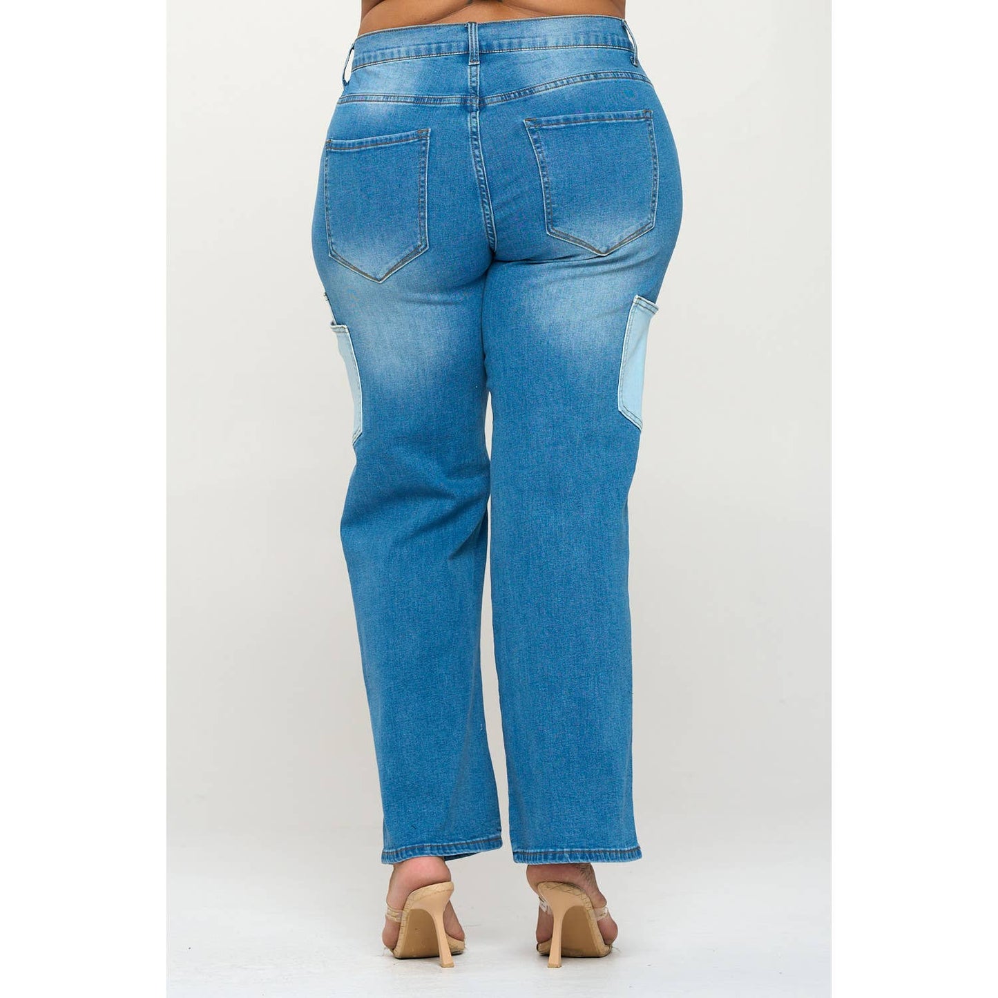 Plus Size Mid Rise Straight Leg Jean