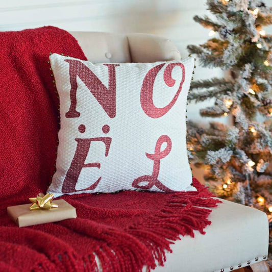 Vintage Stripe Noel Pillow 16x16