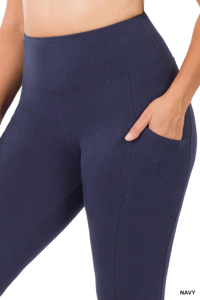 PLUS BETTER COTTON WIDE WAISTBAND POCKET LEGGINGS