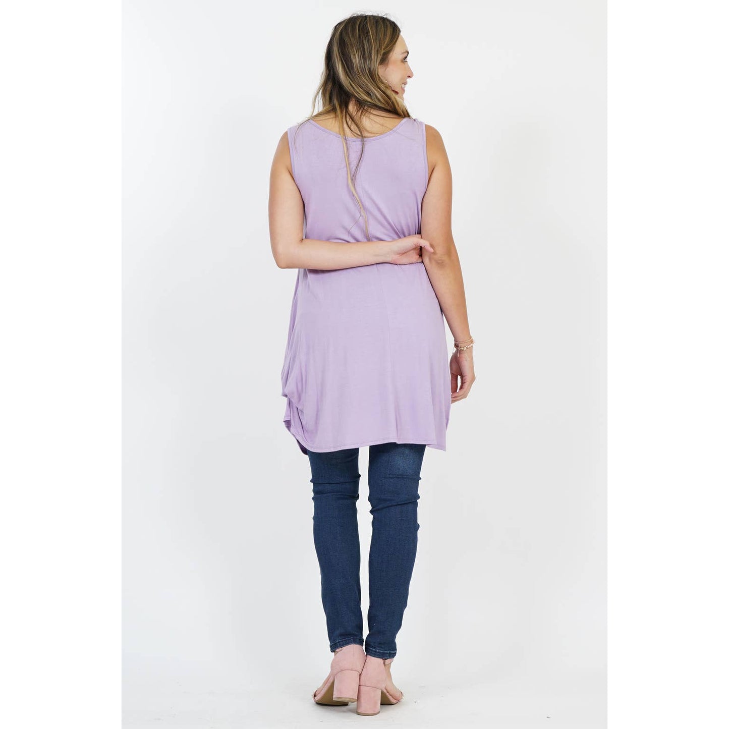 PLUS Side pocket sleeveless dress - Lilac