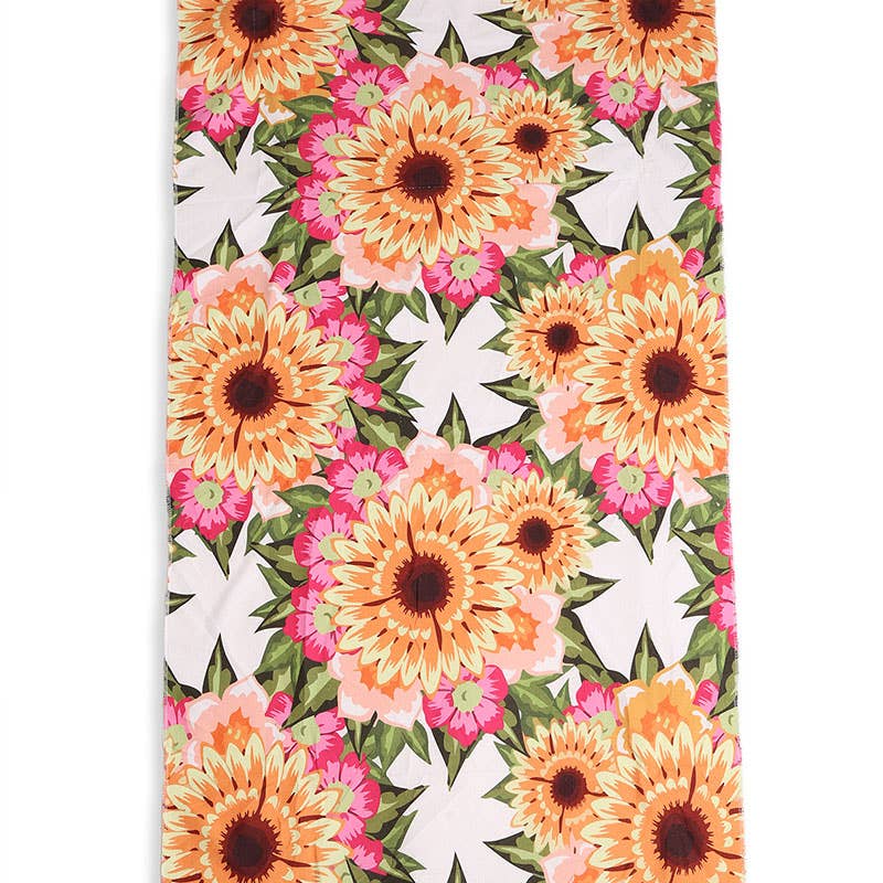 Sunflower Print Beach Towel Tote Bag 2 In 1