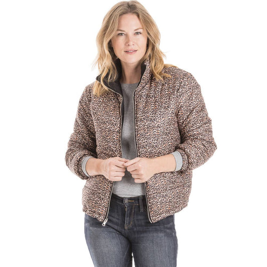 Leopard Reversible Puffer JACKET with Pockets