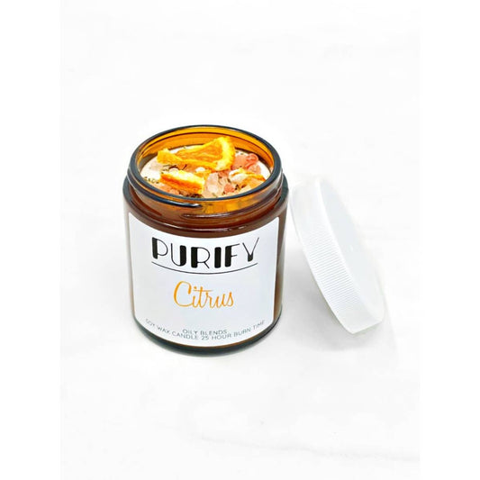 Small 25 hour burn Purify Candles with Herbs and Pink Salt