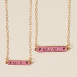 2PCS - MINI MAMA Bar Shaped Enamel Anklet Set