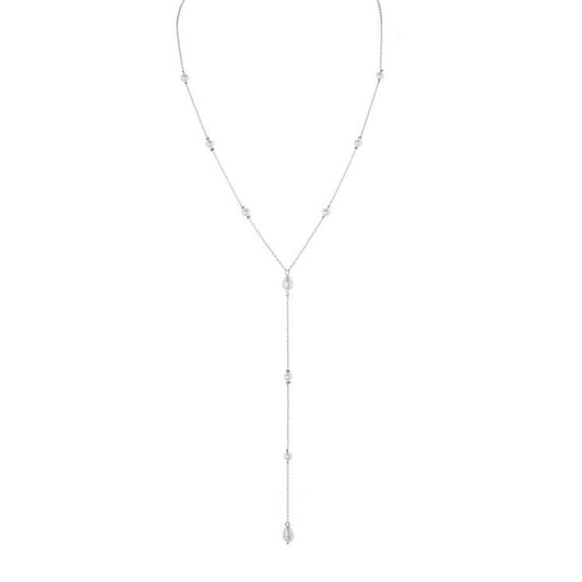 Round Pearl Y Shape Drop Necklace