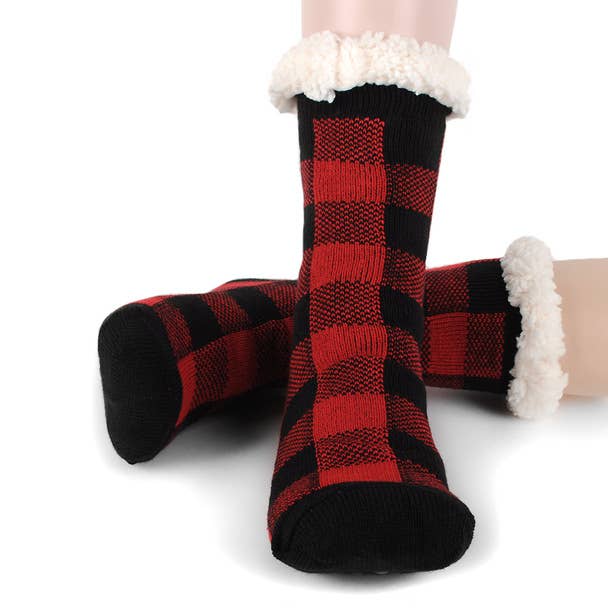 Women's Plush Fleece Lined Sherpa Slipper Socks