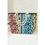 Leopard multi tie dye tote bag