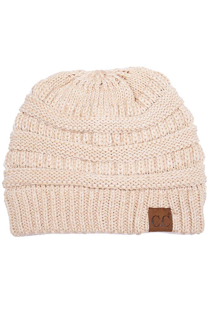 C.C Two Tone Color Knit Beanie