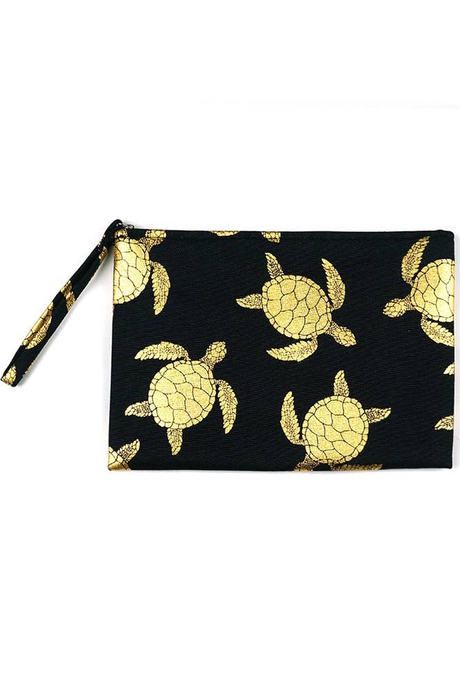 Gold Foil Turtle Pattern Pouch