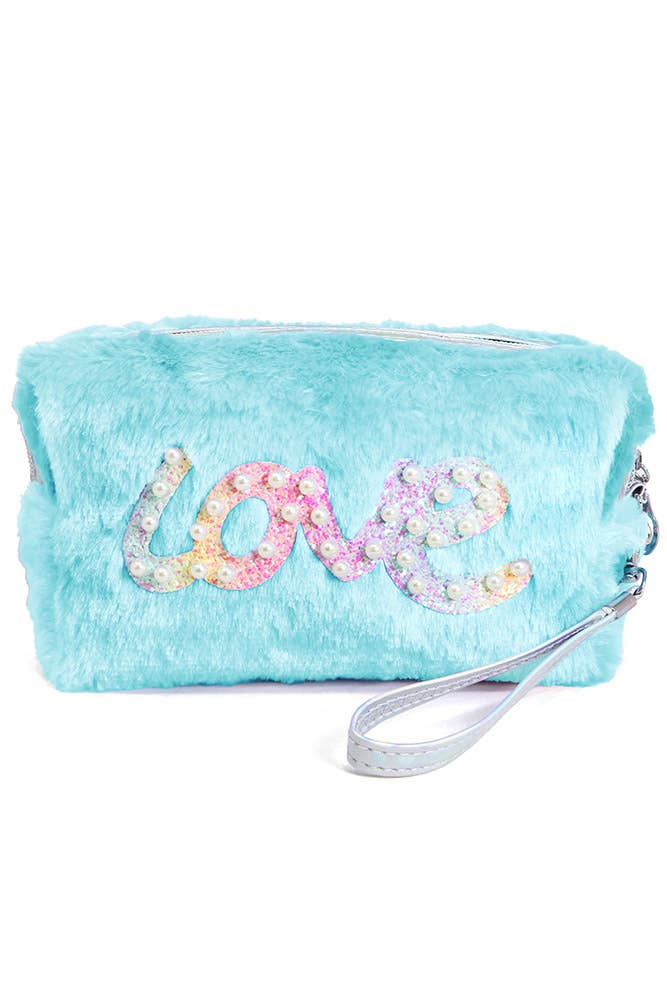 Soft Faux Fur Love Letter Pouch