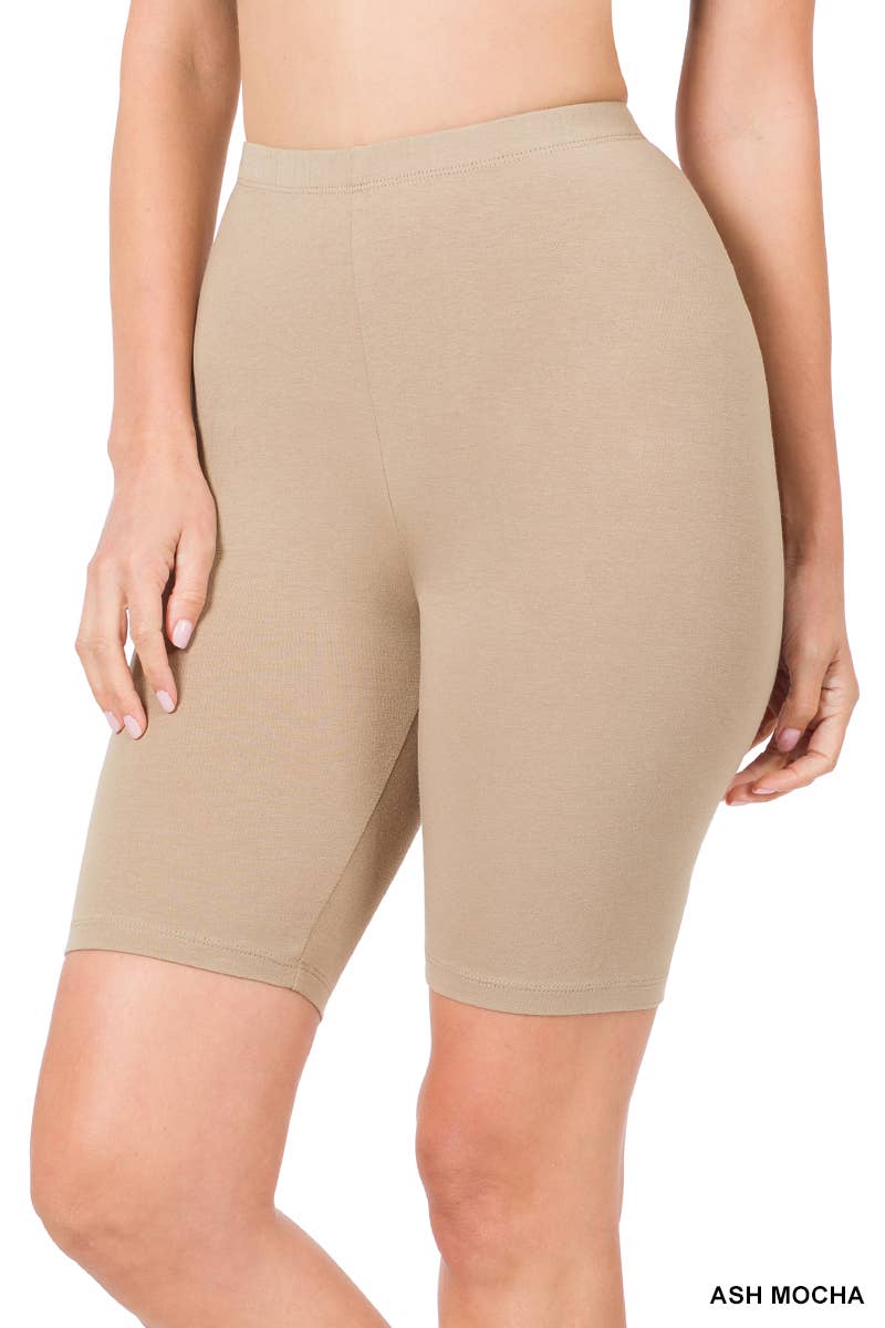 ASH MOCHA COTTON BIKE SHORTS