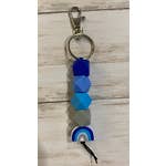 Silicone Bead Rainbow Keychain